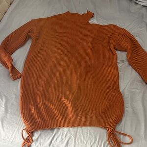 Fashion Nova Burnt Orange Turtleneck Sweater